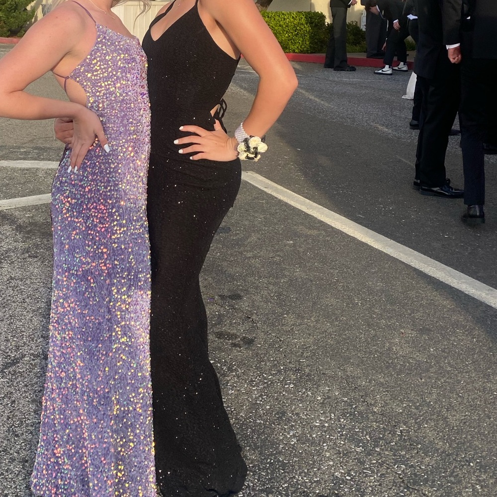 Black floor length Sparkly prom dress